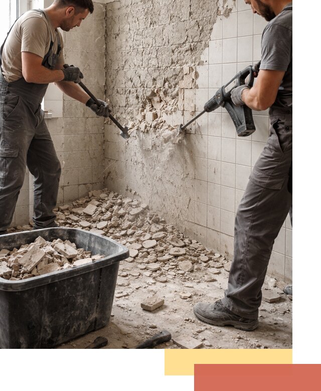 Демонтаж плитки со стен в асбесте быстро и аккуратно