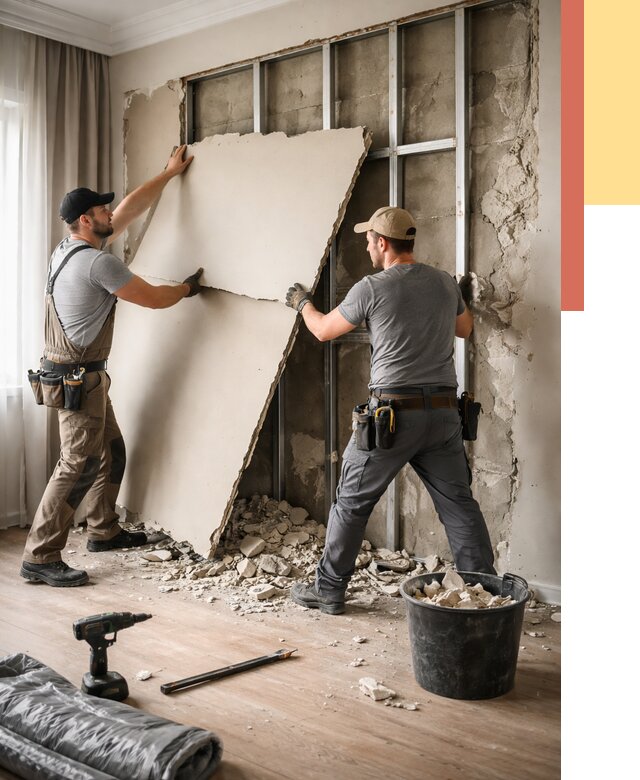 Демонтаж гипсокартона со стен в асбесте от 354 руб. — услуги демонтажа | ОТДЕЛОЧНИК-Сбс