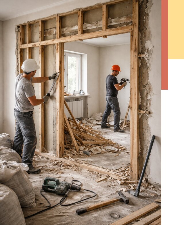 Демонтаж деревянных перегородок в асбесте от 3234 руб. — быстро и недорого | ОТДЕЛОЧНИК-Сбс