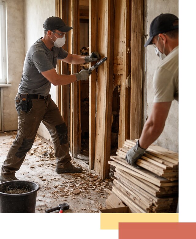 Демонтаж деревянных перегородок в асбесте быстро и аккуратно