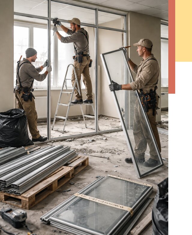 Демонтаж алюминиевых перегородок в асбесте от 4245 руб. — быстро и недорого | ОТДЕЛОЧНИК-Сбс