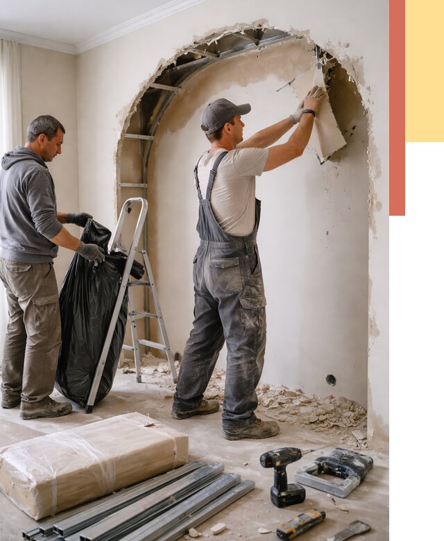 Демонтаж арки из гипсокартона в асбесте от 3537 руб. — услуги под ключ | ОТДЕЛОЧНИК-Сбс