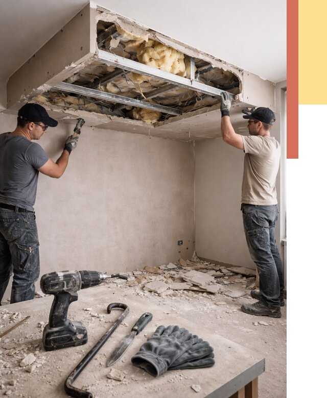 Демонтаж короба из гипсокартона в асбесте от 1536 руб. — быстро и недорого | ОТДЕЛОЧНИК-Сбс