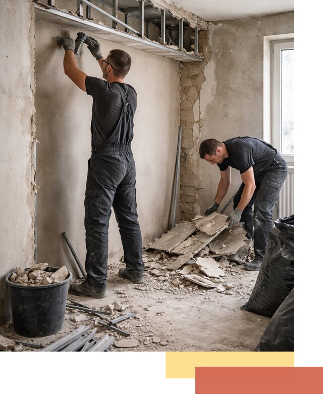 Демонтаж короба из гипсокартона в асбесте быстро и аккуратно