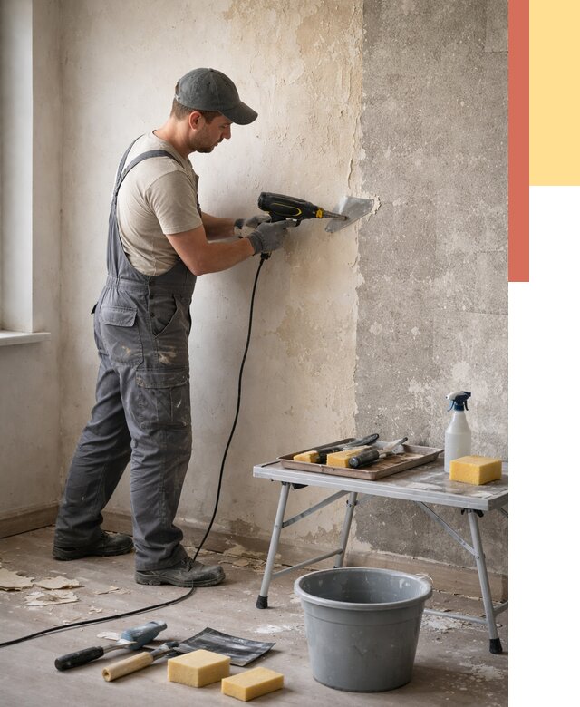 Очистка стен от клея в асбесте от 1870 руб. — снятие и удаление клея со стен | ОТДЕЛОЧНИК-Сбс