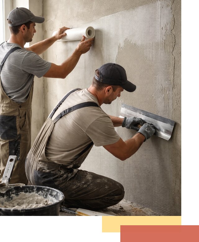 Армирование стен стеклосеткой в асбесте для прочной отделки