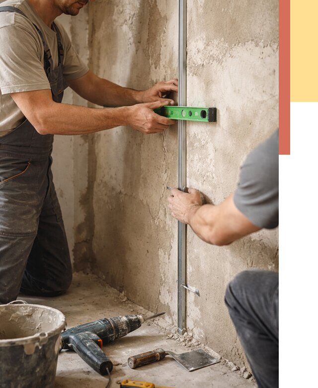 Установка штукатурных маяков в асбесте от 7075 руб. — быстро и недорого | ОТДЕЛОЧНИК-Сбс