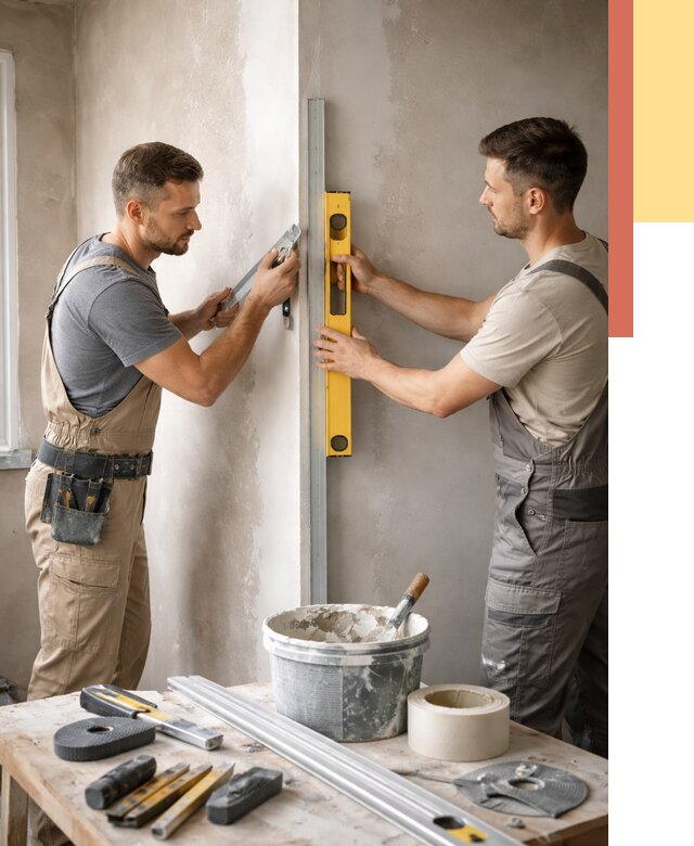 Выведение углов стен в асбесте от 1870 руб. быстро и недорого | ОТДЕЛОЧНИК-Сбс