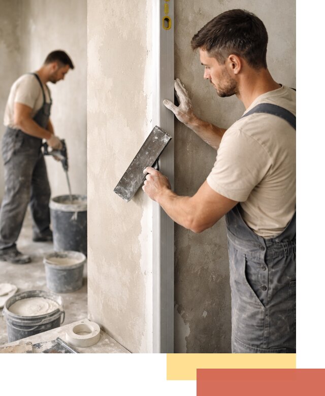 Выведение углов стен в асбесте: монтаж и оштукатуривание