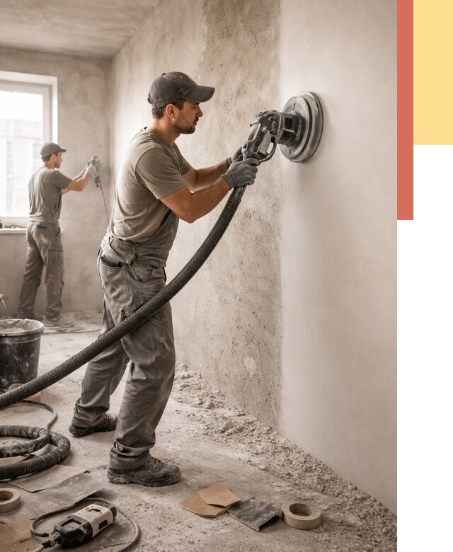 Шлифовка стен в асбесте от 1213 руб/м2 — быстро и недорого | ОТДЕЛОЧНИК-Сбс