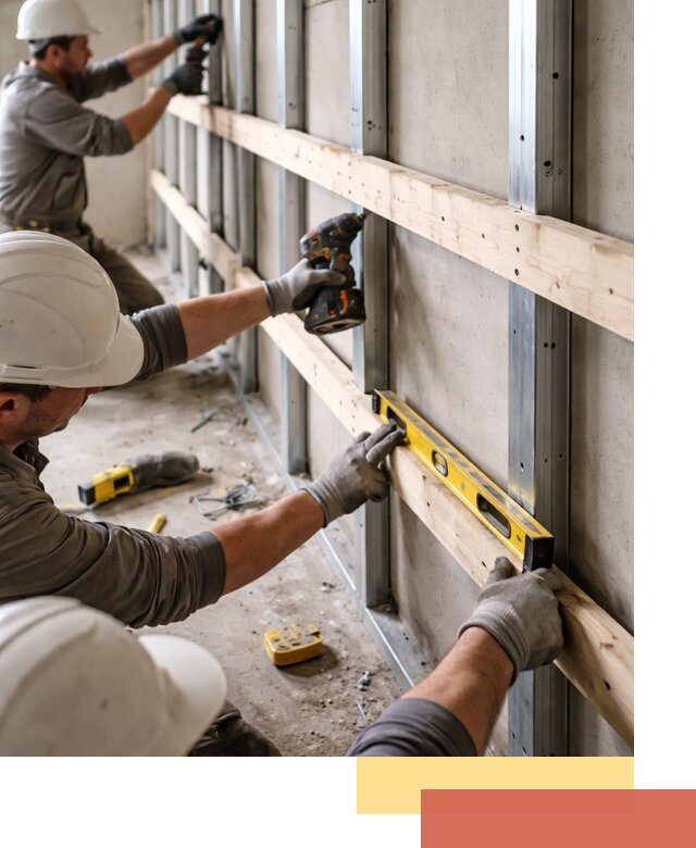 Устройство обрешетки под панели в асбесте