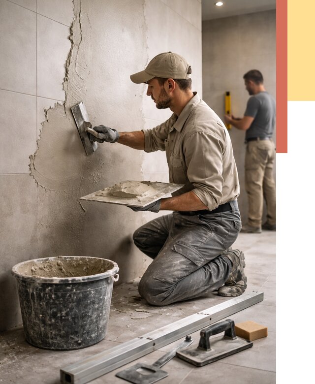 Штукатурка стен в ванной в асбесте от 4548 руб./м² — выравнивание под ключ | ОТДЕЛОЧНИК-Сбс