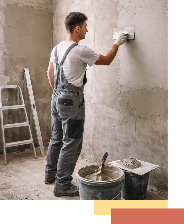 Штукатурка стен в ванной под ключ в асбесте