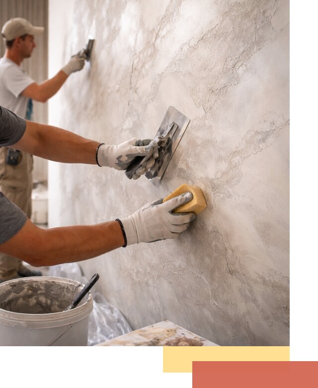 Декоративная штукатурка под мрамор в асбесте для стен и потолков