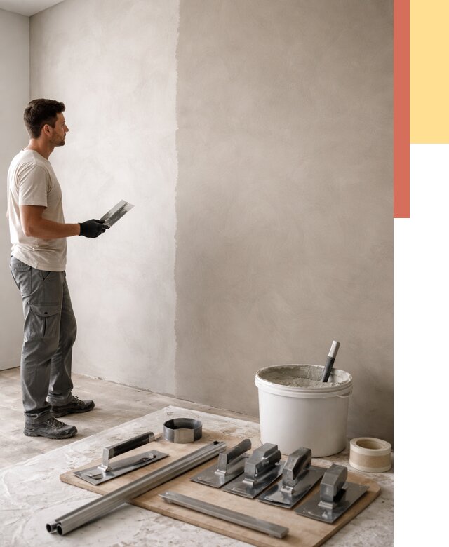 Нанесение микроцемента на стены в асбесте от 3234 руб./м2 под ключ | ОТДЕЛОЧНИК-Сбс