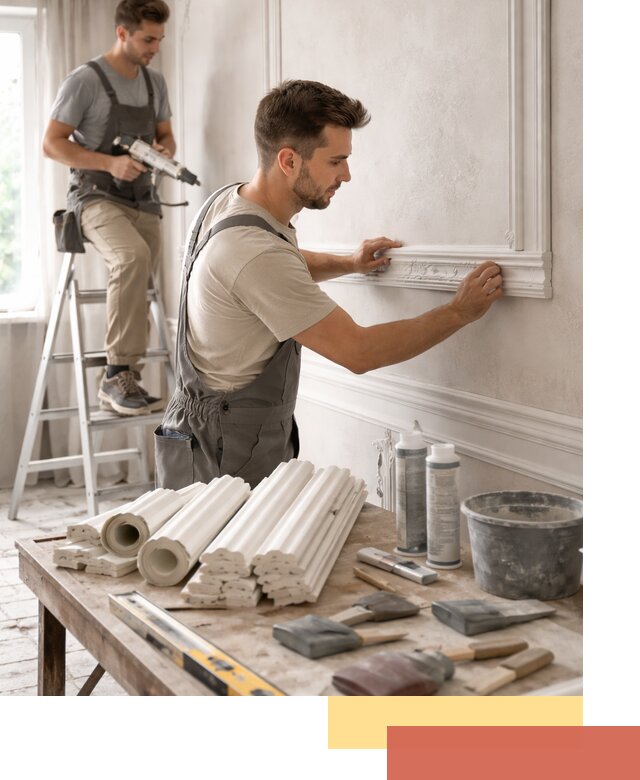 Монтаж лепнины на стены в асбесте профессионально и качественно