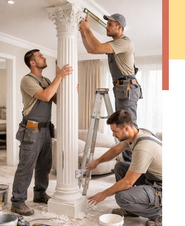 Установка декоративных колонн в асбесте от 12128 руб. под ключ | ОТДЕЛОЧНИК-Сбс