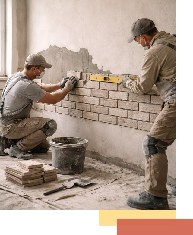 Монтаж декоративного кирпича профессионально в асбесте