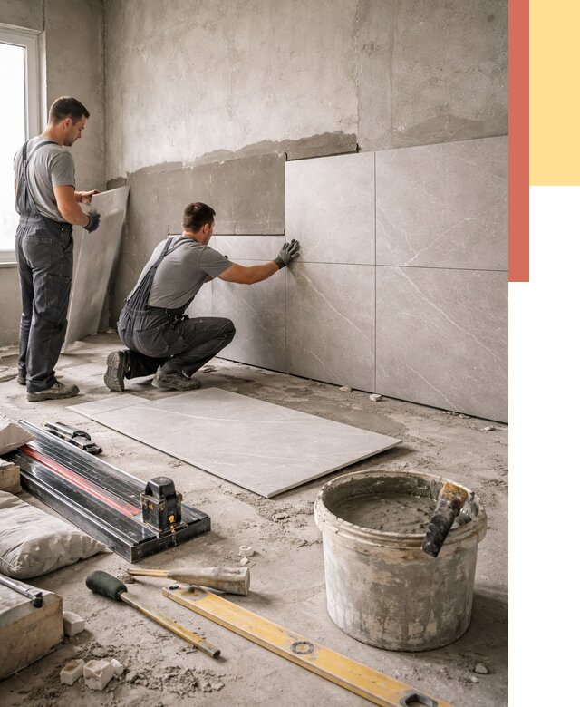 Облицовка стен керамогранитом в асбесте от 4245 руб./м² — услуги под ключ | ОТДЕЛОЧНИК-Сбс