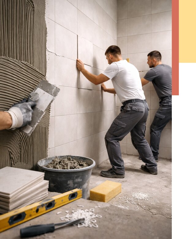 Укладка плитки на стены в асбесте от 859 руб. — качественно и недорого | ОТДЕЛОЧНИК-Сбс