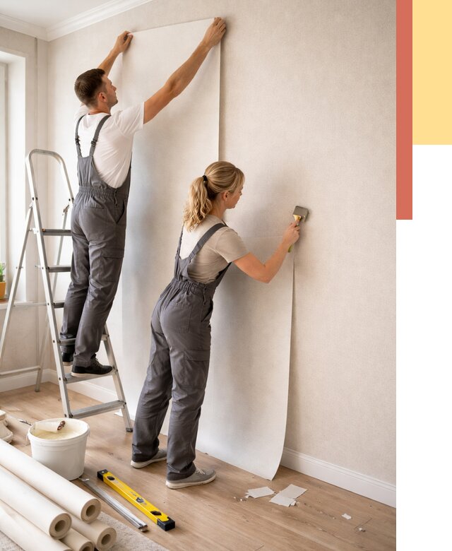 Поклейка флизелиновых обоев в асбесте от 6064 руб. | Быстро и недорого — ОТДЕЛОЧНИК-Сбс