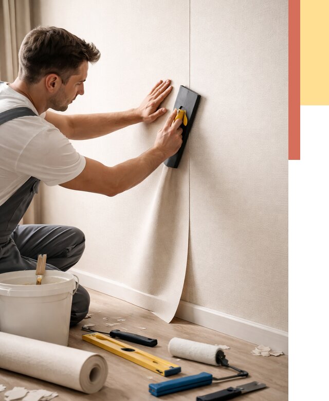 Поклейка виниловых обоев в асбесте от 4548 руб. | Быстро и недорого — ОТДЕЛОЧНИК-Сбс