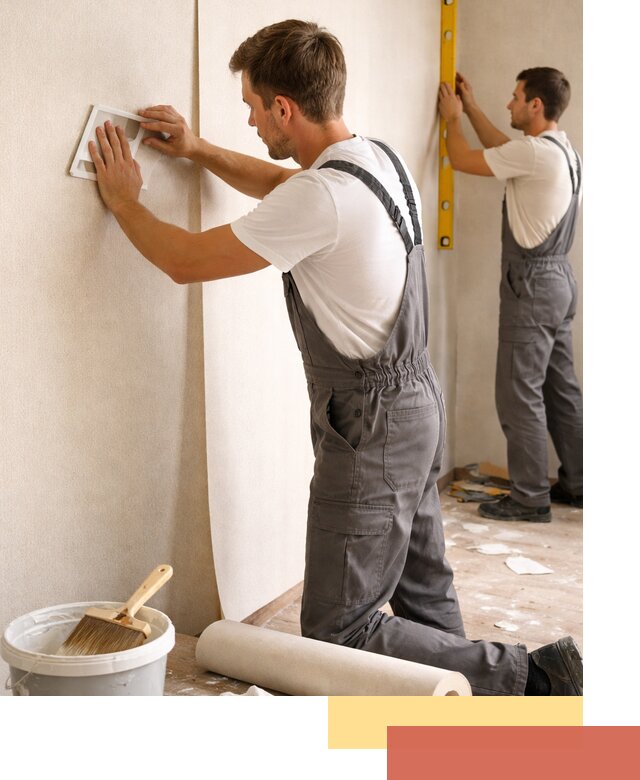 Поклейка бумажных обоев в асбесте качественно и недорого