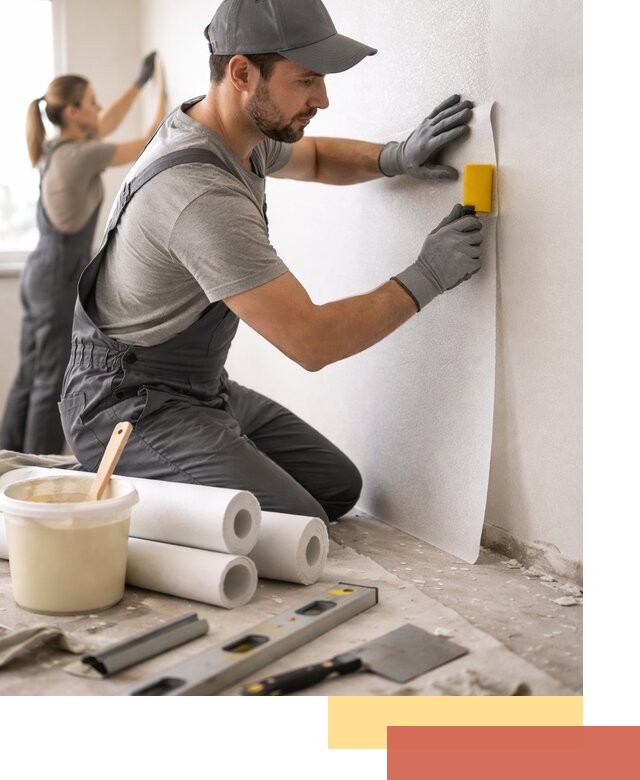 Поклейка стеклообоев профессионально в асбесте