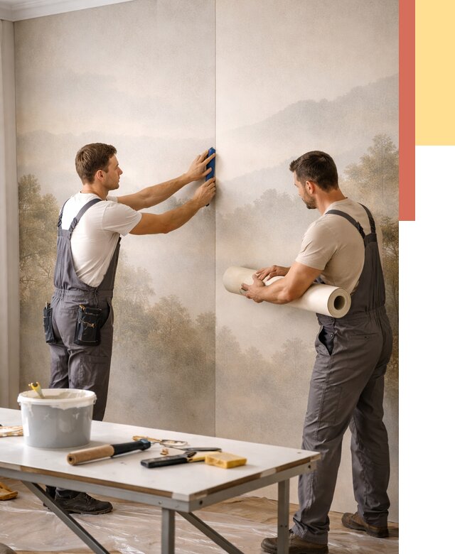 Поклейка фотообоев в асбесте от 8591 руб/м² — быстро и недорого | ОТДЕЛОЧНИК-Сбс