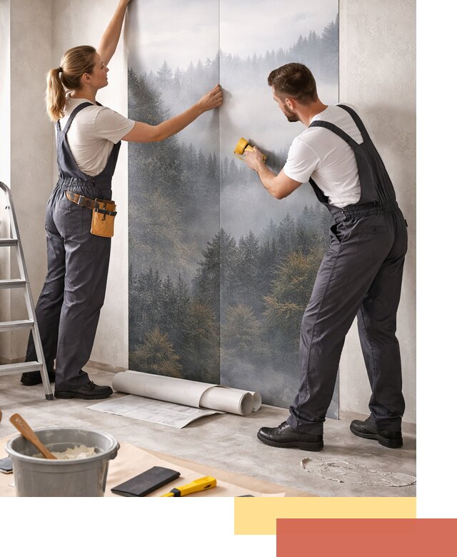 Поклейка фотообоев профессионально в асбесте под ключ