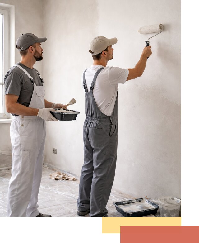 Покраска стен водоэмульсионной краской в асбесте