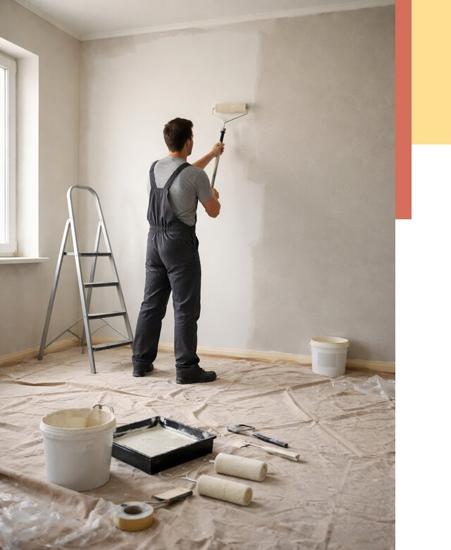 Покраска стен моющейся краской в асбесте от 354 руб./м² — быстро и недорого | ОТДЕЛОЧНИК-Сбс