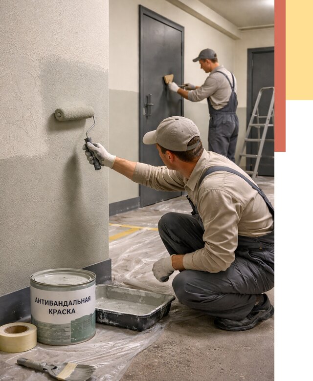 Покраска стен антивандальной краской в асбесте от 4548 руб./м² под ключ | ОТДЕЛОЧНИК-Сбс