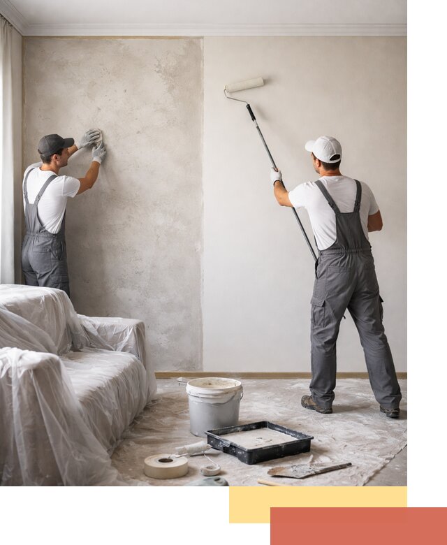 Покраска стен антивандальной краской в асбесте