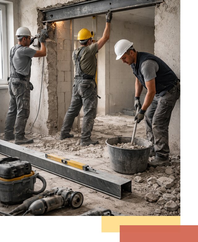 Создание проемов в стенах и несущих конструкциях в асбесте