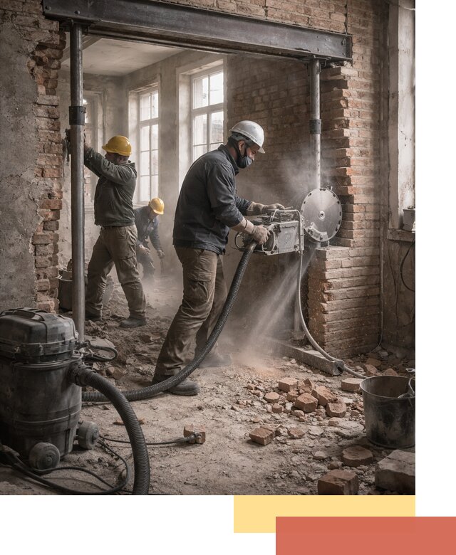 Прорезка проема в стене под дверной или оконный проем в асбесте