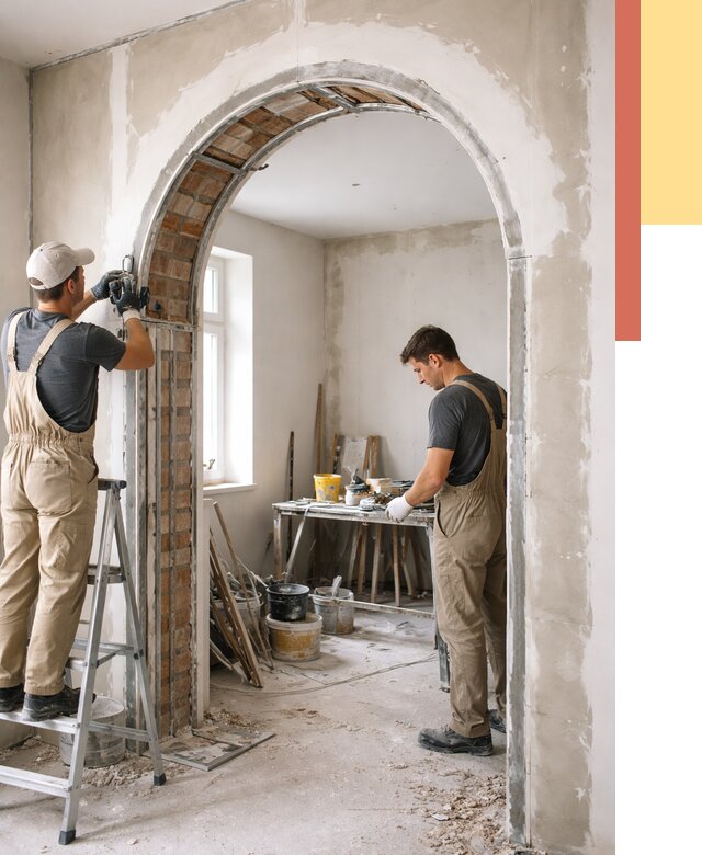 Устройство арочного проема в асбесте от 9602 руб. под ключ — быстро и недорого | ОТДЕЛОЧНИК-Сбс