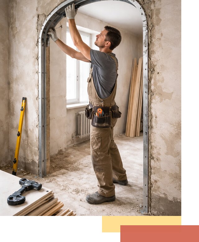 Устройство арочного проема в асбесте под ключ