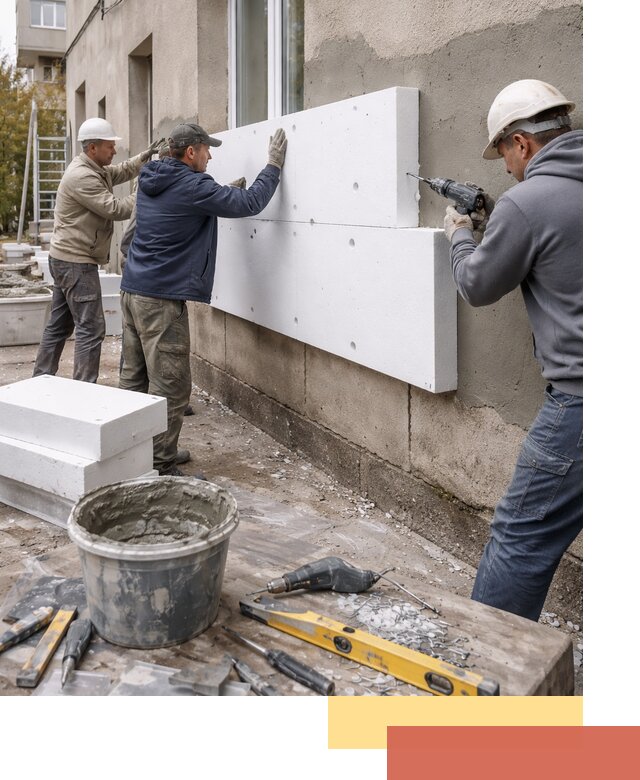 Утепление наружных стен пенопластом в асбесте