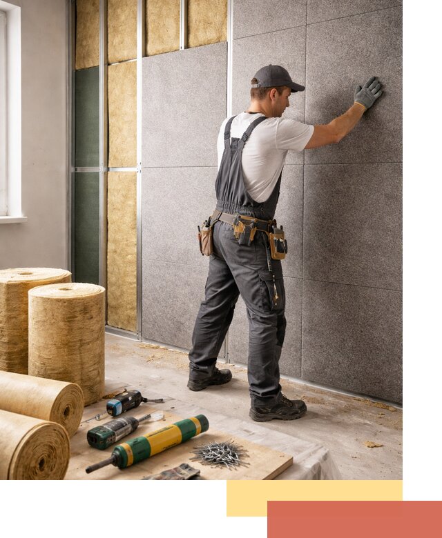 Профессиональная шумоизоляция стен в асбесте для квартиры и офиса