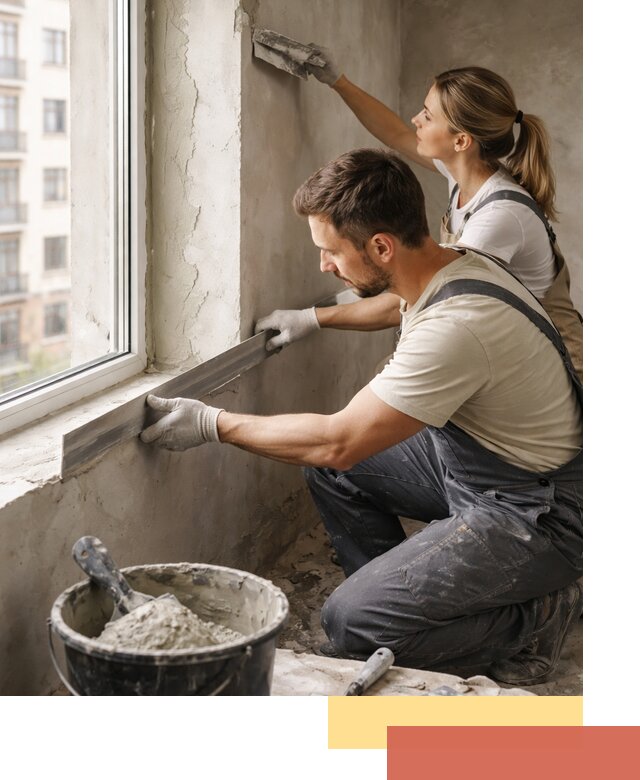 Штукатурка откосов дверей и окон профессионально в асбесте