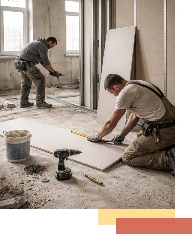 Кладка перегородок из ПГП под ключ в асбесте