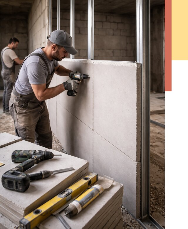 Кладка влагостойких перегородок ПГП в асбесте от 1213 руб. под ключ | ОТДЕЛОЧНИК-Сбс