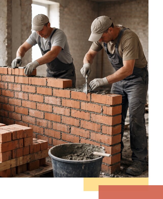 Кладка кирпичных перегородок под ключ в асбесте