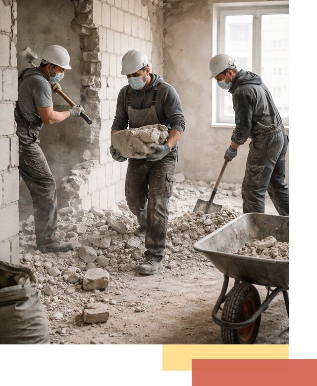 Демонтаж блочных перегородок в асбесте быстро и аккуратно