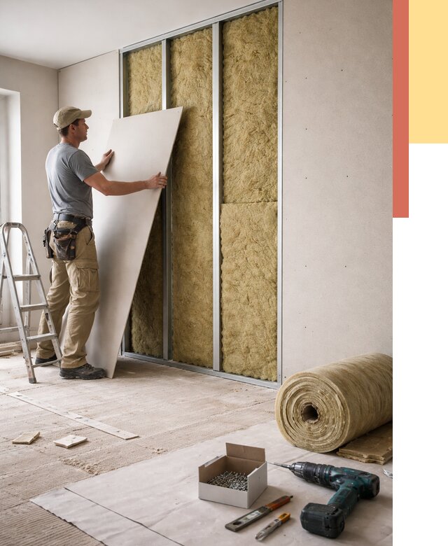 Перегородка из гипсокартона с шумоизоляцией в асбесте от 3153 руб. | ОТДЕЛОЧНИК-Сбс