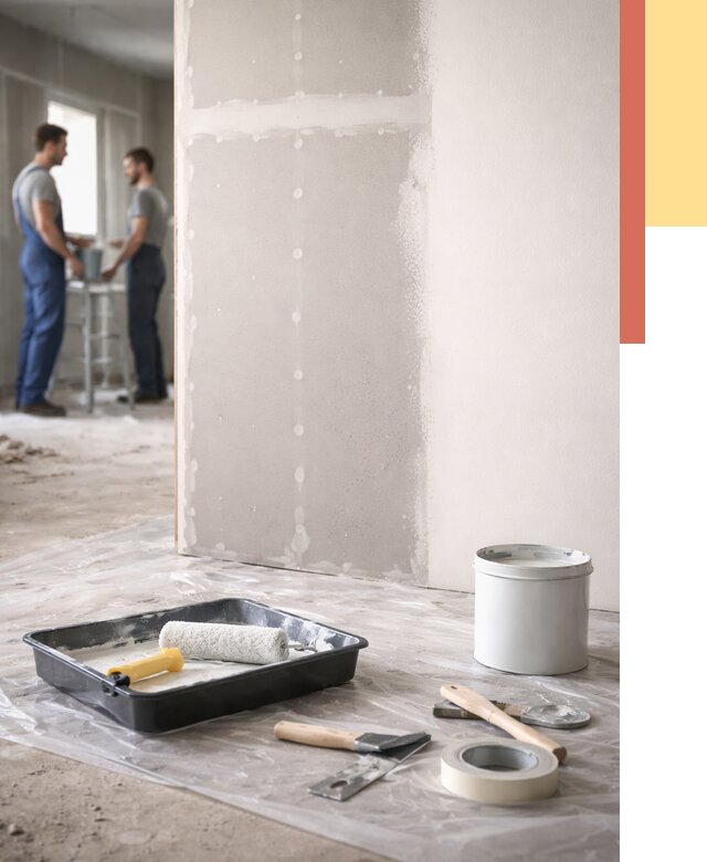 Покраска перегородок из гипсокартона в асбесте от 4548 руб. под ключ | ОТДЕЛОЧНИК-Сбс