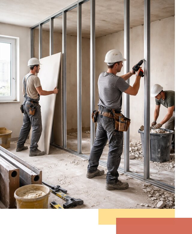 Перенос гипсокартонной перегородки в асбесте профессионально и быстро