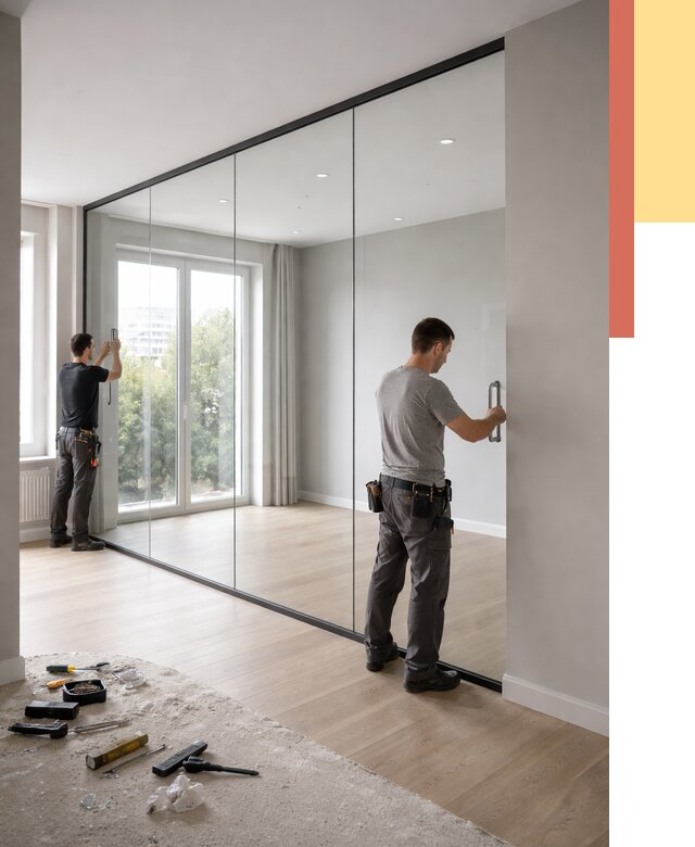 Изготовление стеклянных перегородок в асбесте от 12482 руб. под ключ | ОТДЕЛОЧНИК-Сбс