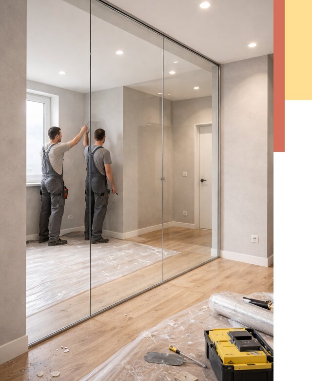 Безрамные стеклянные перегородки в асбесте — монтаж от 9602 руб. | ОТДЕЛОЧНИК-Сбс